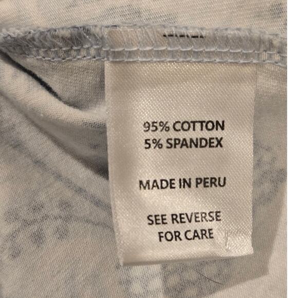 Spartina 449 Jillian Split Neck Dress Palms Blue Small Peruvian Cotton A-Line - Picture 9 of 9